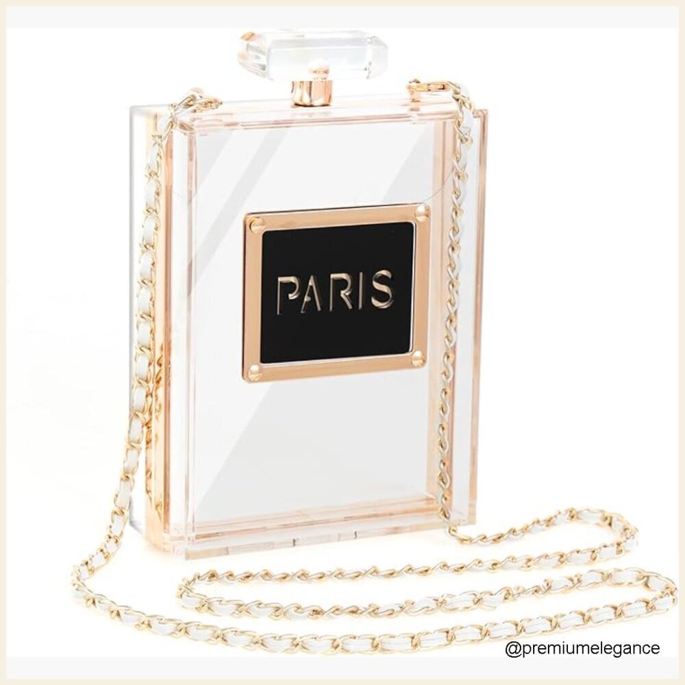 Acrylic Clutch Purse with Chain Strap for Evening Events Prom